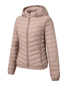 Risissida 女士秋季极简主义连帽斗篷外套 - 无拉链设计，实用口袋