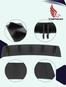 Spoiler Difusor Doble Trasero Universal 5 Aletas Auto Facia Bumper Vmingo México - Negro - Ver 2