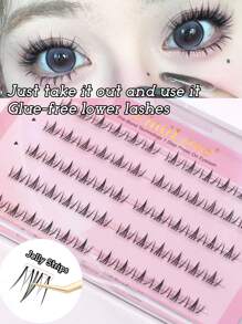 60 Clusters Lower Lashes With Adhesive Natural And Soft Individual Lash Clusters Pre Glued Eyelash Extension Set For Beginner Reusable Glue Free Bottom Lash Clusters Cosmetic Makeup Tool For Beginner False Eyelashes Bare Makeup Tool Japanese Korean Makeup Suitable For Everyday Uselash Clusters,Eyelash Clusters,Individual Eyelashes,Lashes,Fake Lashes - J - Xem 10