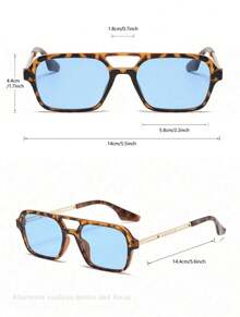 Colored Lens Glasses. New Model Sunglasses, 100% UV Protection. - Màu xanh lam - Xem 4