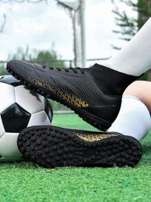 1 双男女通用足球/足球鞋，高帮专业户外室内训练草皮鞋，系带，防滑橡胶鞋底，短钉，轻质高性能设计，厂家直销