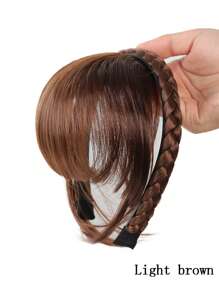 Women's Synthetic Straight Hair Bangs With Braided Headband, Fashion Hairpiece Extension, Universal Fit For All - Basic Style Hair Accessory - Multicolor - View 9