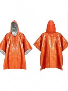 1/3pcs Portable Waterproof Survival Raincoat With Reflective Blanke, Emergency Raincoat With Hood - Thick Reflective, Reusable Thermal Blanket For Camping, Hiking, And Outdoor Survival - Multicolor - View 10