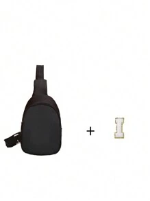 1pc Mini Nylon Zipper Closure Stylish Letter Chest Bag For Boys And Girls, All-In-One Casual Bag For Daily Use (Diy Letter Stickers)