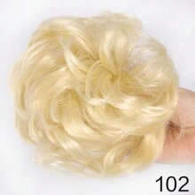 Large Messy Bun Hair Piece Wavy Curly Scrunchies Synthetic Chignon Ponytail Hair Extensions Thick Updo Hairpieces For Women - Multicolor - View 13