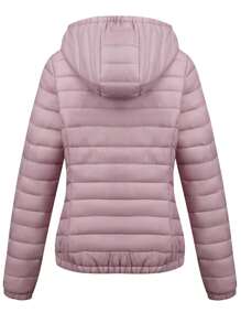 Risissida Women's Autumn Minimalist Hooded Cape Jacket - No Zipper Design, Practical Pockets - Baby Pink - View 3