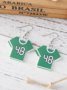 1 对女士绿色 48 球运动吊坠耳环，PU 双面足球比赛耳环，体育迷活动礼物 - 綠色 - 查看 3
