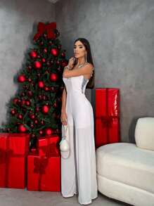 OVERALLS - With Sequin Details - trắng - Xem 2