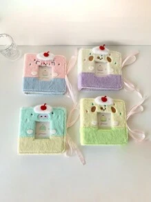 1 件可爱毛绒双格 3 英寸毛绒卡片相册，粘性照片夹 - 彩色 - 查看 1