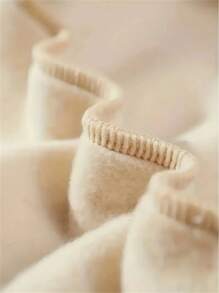 女士字母和数字印花休闲圆领长袖运动衫，秋冬套头衫 - 杏色 - 查看 3