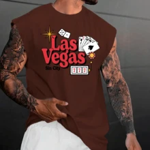 Las Vegas City Oversized Tank Top In Streetar Style - 鏽棕色 - 查看 1