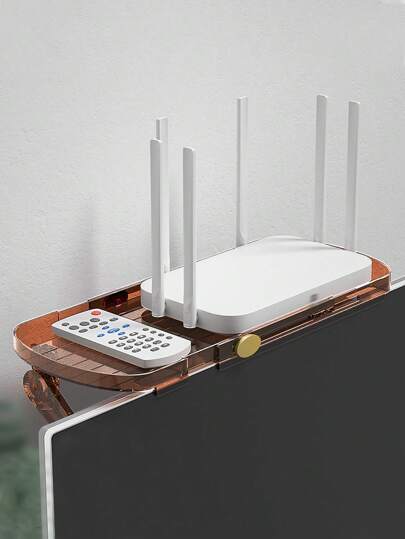 1pc Floating Shelf, No-Drill Mount Holder For TV Box, Monitor, Computer Screen, Router, Display Rack