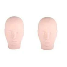 1 pieza/2 piezas Cabeza de práctica, cabeza de maniquí para práctica de maquillaje, maniquí de maquillaje facial, cabeza de entrenamiento de silicona con rostro humano 3D - Multicolor - Ver 8