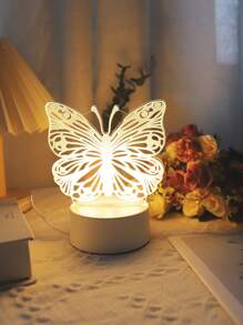 1 件动物形蝴蝶装饰夜灯，亚克力创意照明灯，床头灯，USB 或电动 - 黃色 - 查看 11