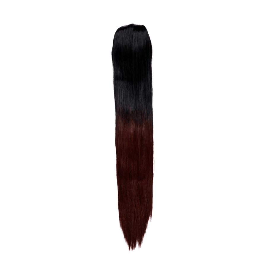 Long Ponytail With Drawstring Straight Organic Fiber Black 70cm - Màu đỏ ombre - Xem 1