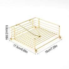 1pc Gold Metal Paper Towel Holder + 20pcs Napkins, Minimalist Geometric Design, Suitable For Living Room, Kitchen, Cafe, Restaurant, Buffet Table, All Kinds Of Holiday Parties - Multicolor - View 11
