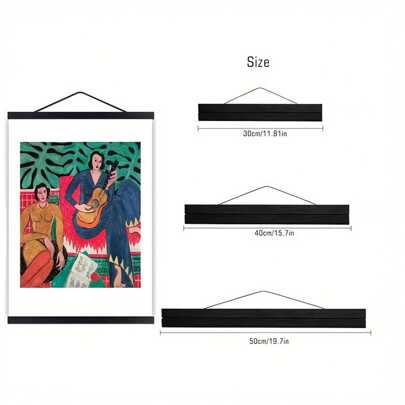 1 件木制磁性相框、海报夹、磁性悬挂艺术品框架，适用于画布、照片、卷轴