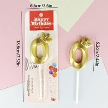 1 nến sinh nhật Blue Crown số 0-9, nến trang trí bánh sinh nhật Prince, nến sinh nhật số ngày lễ - vương miện số nến màu xanh - Xem 4