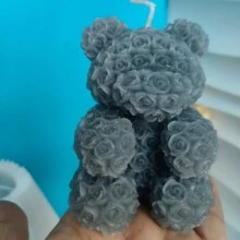 1pc Rose & Bear Shaped Artisanal Scented Candle, With Slight Color Variance Gifts Birthday Graduation - Multicolor - View 16