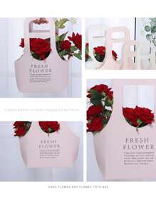 1 pieza Bolsa de empaque de flores para el Día de San Valentín, bolsa transportadora de flores de mano para floristería, bolsa de papel de regalo para ramos de rosas, Regreso a clases, Día de San Valentín