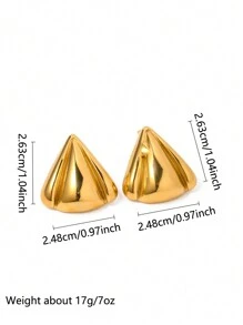 Aretes de acero inoxidable con diseño geométrico triangular de estilo metálico simple, elegante joyería de moda para damas como regalo del Día de San Valentín