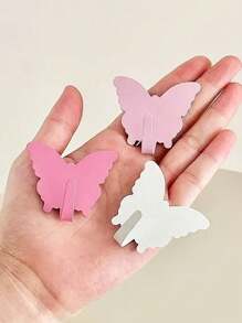 5 piezas Ganchos de acero inoxidable con forma de mariposa - Fuerte, sin perforación, adhesivos para paredes para dormitorios y baños, esenciales de decoración de estilo casual para el hogar, soporte para clavos, estantería flotante, organizador, Navidad, decoraciones navideñas, ganchos, percha de puerta, dormitorio, percha, percha de pared, gancho de pared, soporte para llaves, soporte para llaves de pared, colgador de llaves