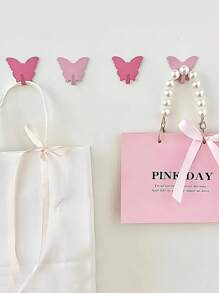 5 piezas Ganchos de acero inoxidable con forma de mariposa - Fuerte, sin perforación, adhesivos para paredes para dormitorios y baños, esenciales de decoración de estilo casual para el hogar, soporte para clavos, estantería flotante, organizador, Navidad, decoraciones navideñas, ganchos, percha de puerta, dormitorio, percha, percha de pared, gancho de pared, soporte para llaves, soporte para llaves de pared, colgador de llaves