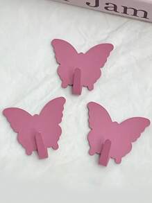 5 piezas Ganchos de acero inoxidable con forma de mariposa - Fuerte, sin perforación, adhesivos para paredes para dormitorios y baños, esenciales de decoración de estilo casual para el hogar, soporte para clavos, estantería flotante, organizador, Navidad, decoraciones navideñas, ganchos, percha de puerta, dormitorio, percha, percha de pared, gancho de pared, soporte para llaves, soporte para llaves de pared, colgador de llaves