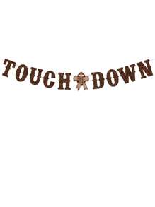 Football Game Time Touch Down Banner,Football Party 2025 Hanging Garland Banner For Game Day Party Backdrop,Football Day Supplies - Brown - View 7