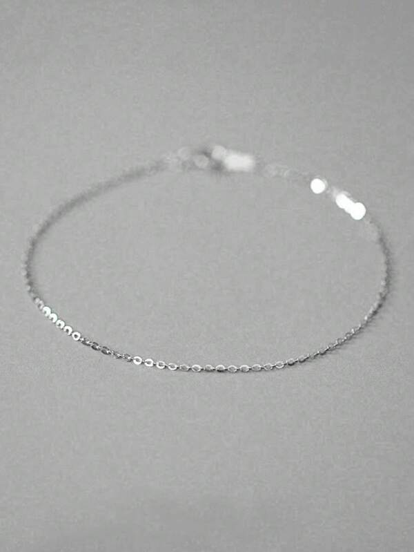 BALMORA 1 Pc Fashionable S925 Sterling Silver Simple Bracelet For Girl/Women/Girlfriend/Mother Retro Party Dating Gift Daily Wear Birthday Gift