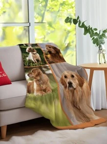 1pc Customized Photo Blanket, Personalized Photo & Text Blanket, Photo Collage Blanket, Customized Dog Blanket, Personalized Dog Blanket, Personalized Throw Blanket, Dog Photo Blanket, Patchwork Blanket, Suitable For Office, Best Friend Photo Blanket - 4 Photos - View 2