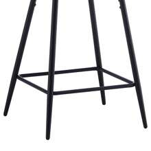CLIPOP Bar Stools Set Of 2, PU Leather With Metal Legs And Footrest Upholstered Kitchen Stool With Backs And Arms For Home Breakfast Counter - Light Grey - View 9