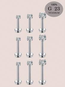 CIZME 1 件 16 克 G23 钛合金唇环女士唇钉梦露美杜莎穿孔珠宝 2 毫米 3 毫米 4 毫米 CZ 顶部 6 毫米 8 毫米 10 毫米耳轮软骨耳屏耳环耳钉穿孔 - 唇釘 - 查看 3