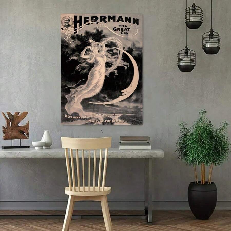 1 tấm áp phích trang trí tường hình người phụ nữ Herman Phantom phong cách retro, dùng cho phòng tắm, phòng ngủ, văn phòng, phòng khách, trang trí nhà cửa, không có khung - Nhiều màu - Xem 1