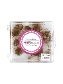ARTSTAR 500 Fans Curvature D Brown Color Premade Fans Lashes 12D/14D/16D Loose Fans Eyelash Extension 0.05mm Handmade Long Piont Stem 500 Fans False Eyelashes