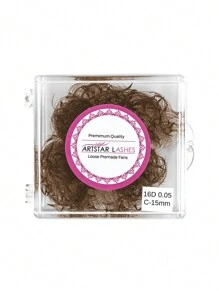 ARTSTAR 500 Fans Curvature D Brown Color Premade Fans Lashes 12D/14D/16D Loose Fans Eyelash Extension 0.05mm Handmade Long Piont Stem 500 Fans False Eyelashes