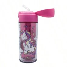 270ml Children's Thermal Squeeze Bottle With Double Wall And Silicone Straw - Hồng - Xem 3