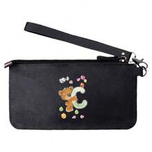 Carteiras de couro portáteis versáteis de grande capacidade porta-cartões de crédito bolsa de mão bolsa de celular com zíper celular multicamadas carteiras de celular femininas masculinas organizador de pacotes suprimentos para dormitório escolar e bolsa de volta às aulas