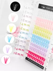 Winky Beauty 120 piezas de extensiones de pestañas individuales D Curl de 40D con diseño de moneda de oro navideña, de aspecto natural y suave, adecuadas para todo tipo de miradas, de longitud mixta de 14-16mm, accesorios para artistas del maquillaje y herramientas de maquillaje para Halloween