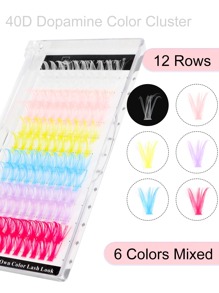 Winky Beauty 120 piezas de extensiones de pestañas individuales D Curl de 40D con diseño de moneda de oro navideña, de aspecto natural y suave, adecuadas para todo tipo de miradas, de longitud mixta de 14-16mm, accesorios para artistas del maquillaje y herramientas de maquillaje para Halloween