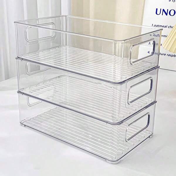 1 pieza/3 piezas, Caja de almacenamiento de cosméticos y máscaras de escritorio, caja transparente de acrílico, adecuada para cosméticos, papelería y almacenamiento de documentos, organizador de artículos para dormitorio, divisor de cajones, artículos de uso diario en el hogar y el dormitorio, sol, viaje, fresco