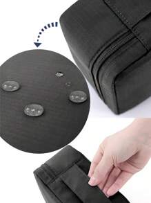 Customized Printed Waterproof Plaid Toiletry Bag, Cosmetic Organizer - Multicolor - View 5