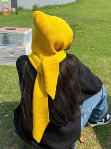 1 件女士连帽围巾拉法帽，针织披肩颈部保暖，适合冬季，适合日常穿着秋季装饰