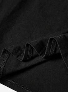 Fashionable Casual Christmas Snowman Graphic Print Crew Neck T-Shirt For Men - màu đen - Xem 5