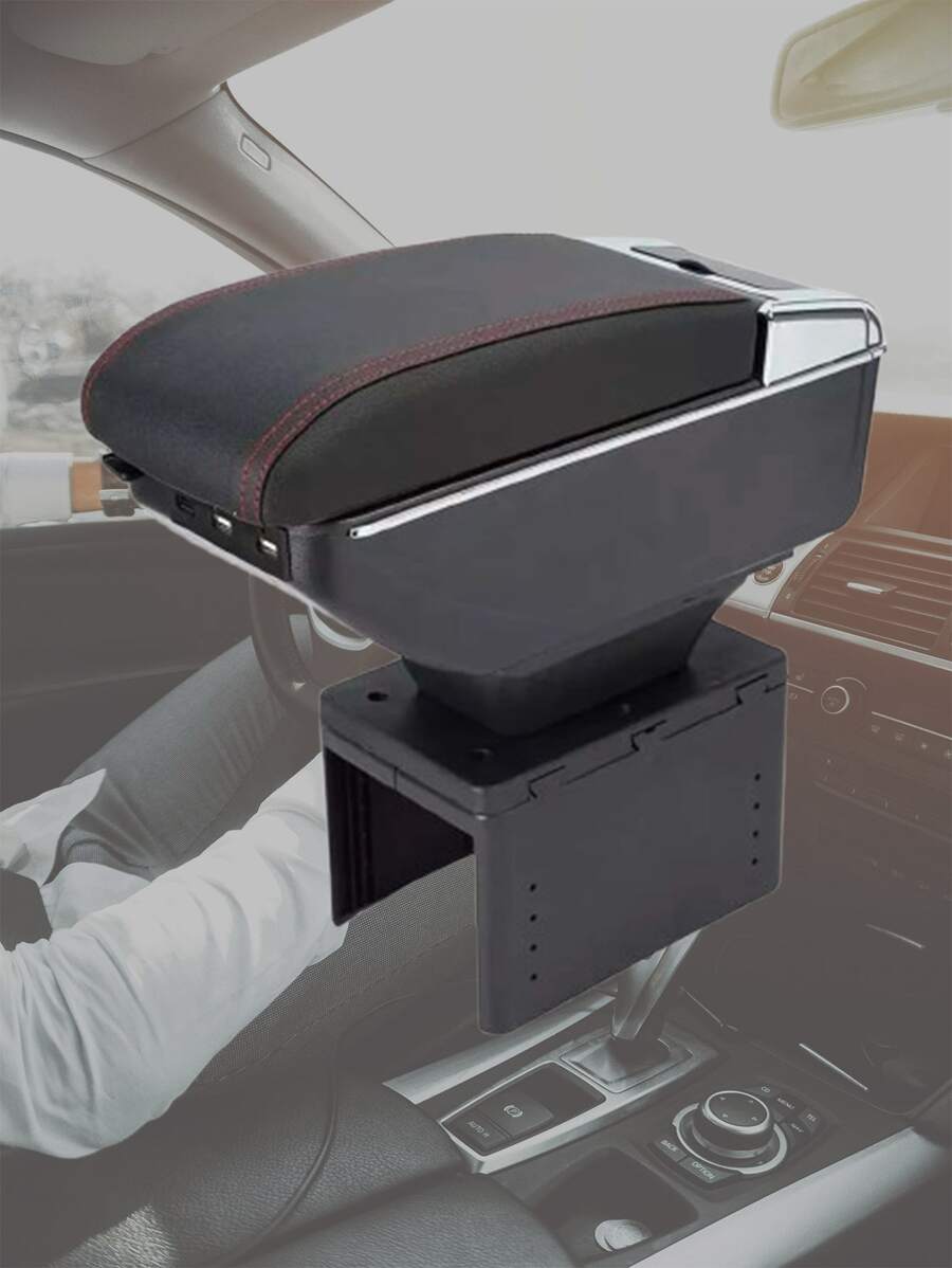 Armrest Elbow Universal Center Console Cup Holder. Vmingo - Red - View 1