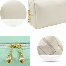 1pc Personalized Bronzing Name Large Capacity Cosmetic Bag, A Great Gift Option Bags Ladies - White - View 4