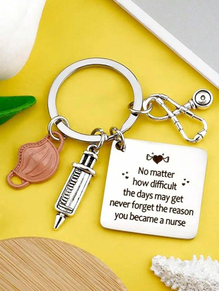 Stainless Steel Doctor Nurse Friendship And Inspiration Keychain ...