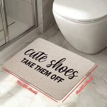 1pc Cute Shoes Letter Pattern Doormat, Modern Simple Style Jute Carpet, Anti-Slip Rubber Backing, Water-Absorbing, Durable Indoor Entrance Mat For Living Room, Bedroom, Bathroom, Kitchen, Suitable For All Seasons, Machine Washable, Multiple Styles Available
