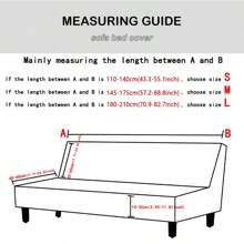 1pc Semi-Circle Geometric Pattern Sofa/Bed Cover, Stretchy Polyester Fabric Slipcover, Suitable For Armless Sofa, All Season Use