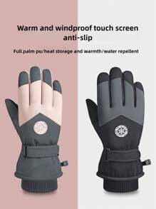 女士滑雪手套冬季触屏防水保暖抓绒防风运动户外摩托车骑行手套男士
